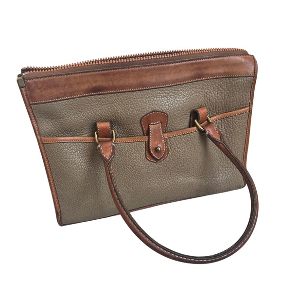 AS IS/FAIR/PROJECT BAG Vintage Dooney & Bourke All Weather Leather Satchel Brown - Picture 4 of 16